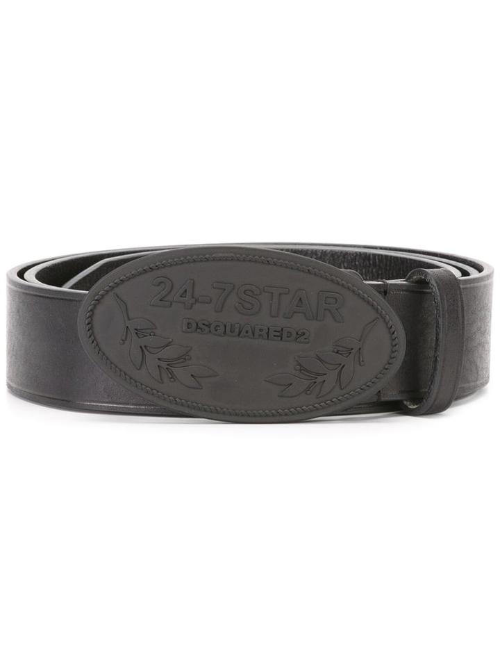 Dsquared2 24-7 Buckle Belt, Men's, Size: 90, Black, Leather