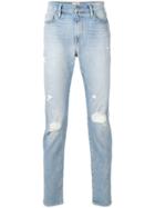 Frame Distressed Straight-leg Jeans - Blue