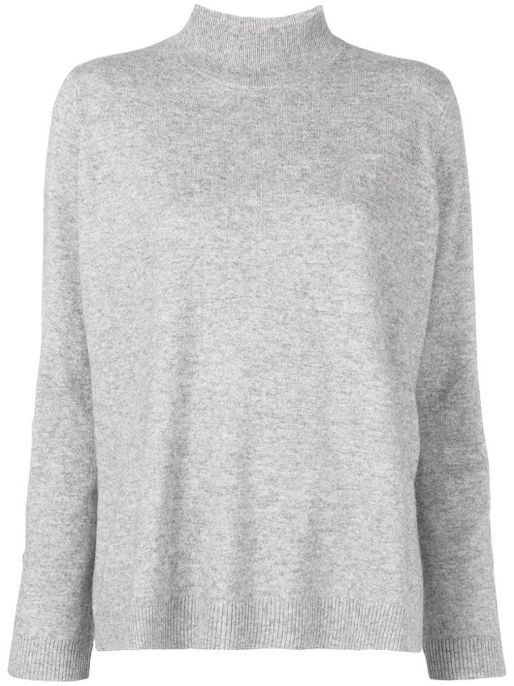 Hope Turtleneck Slit Detail Sweater - Grey