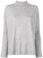 Hope Turtleneck Slit Detail Sweater - Grey