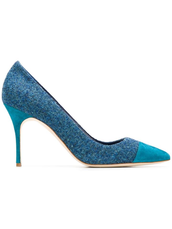 Manolo Blahnik Pointed Toe Pumps - Blue