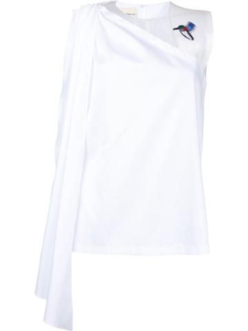 Elaidi One Shoulder Blouse, Women's, Size: 38, White, Cotton