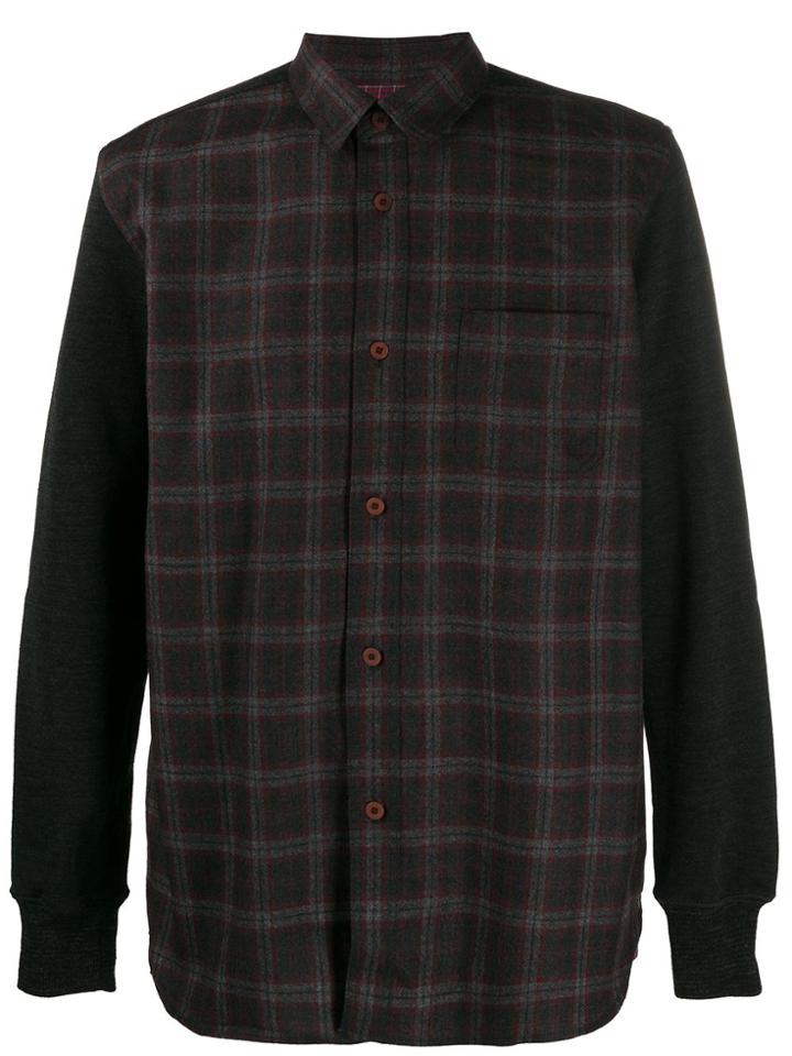 Junya Watanabe Man Poplin-panelled Shirt - Grey