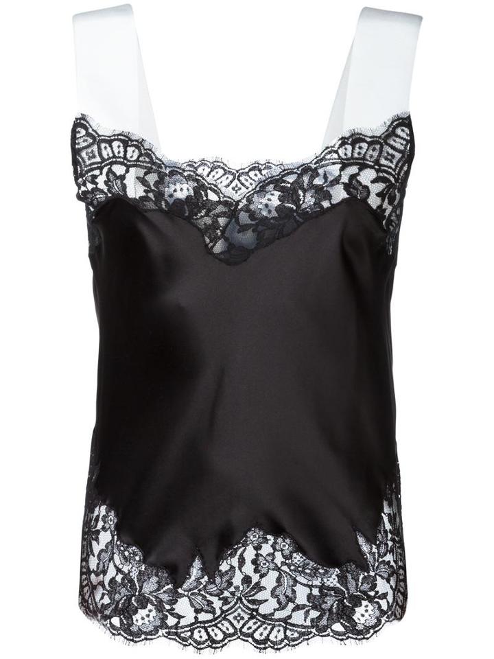 Givenchy Contrast Strap Lace Camisole, Women's, Size: 40, Black, Silk/cotton/polyamide