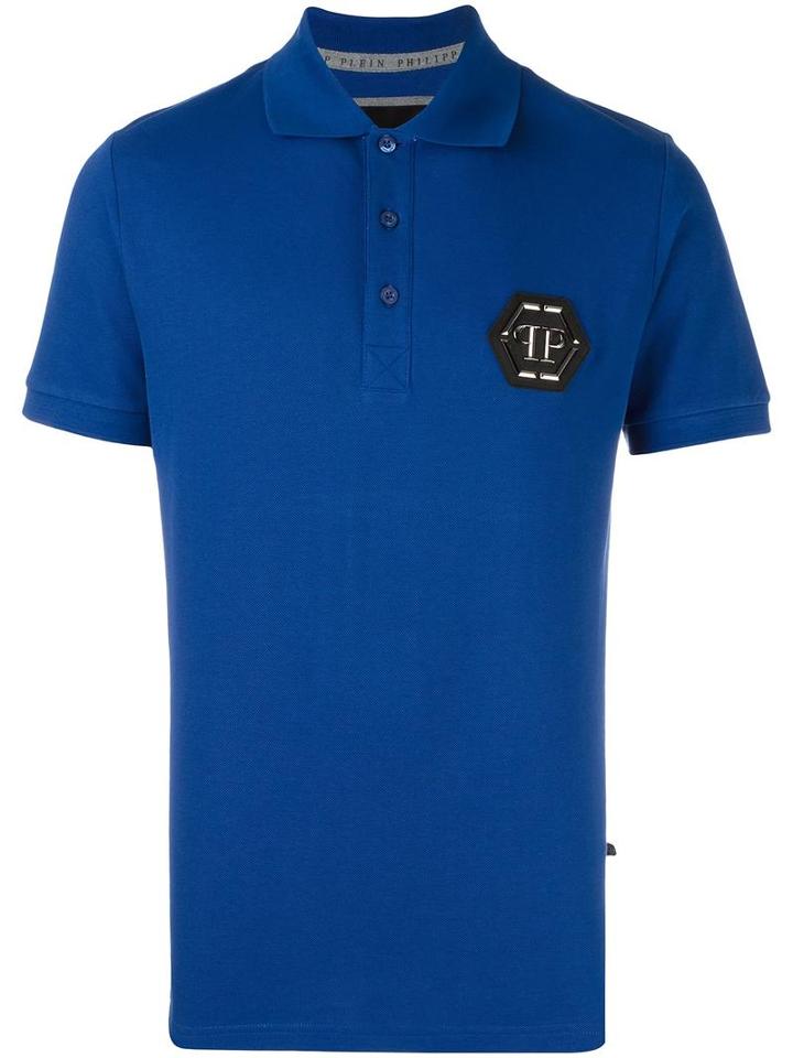 Philipp Plein Classic Polo Shirt, Men's, Size: Small, Blue, Cotton