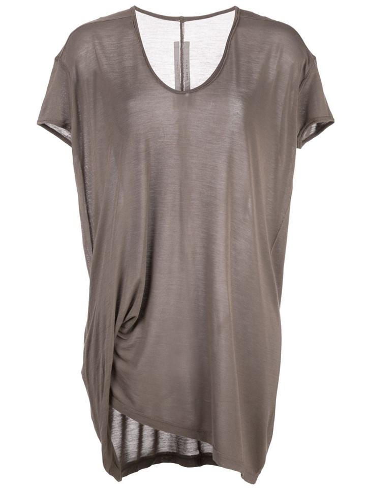 Rick Owens Hiked Draped T-shirt - Grey