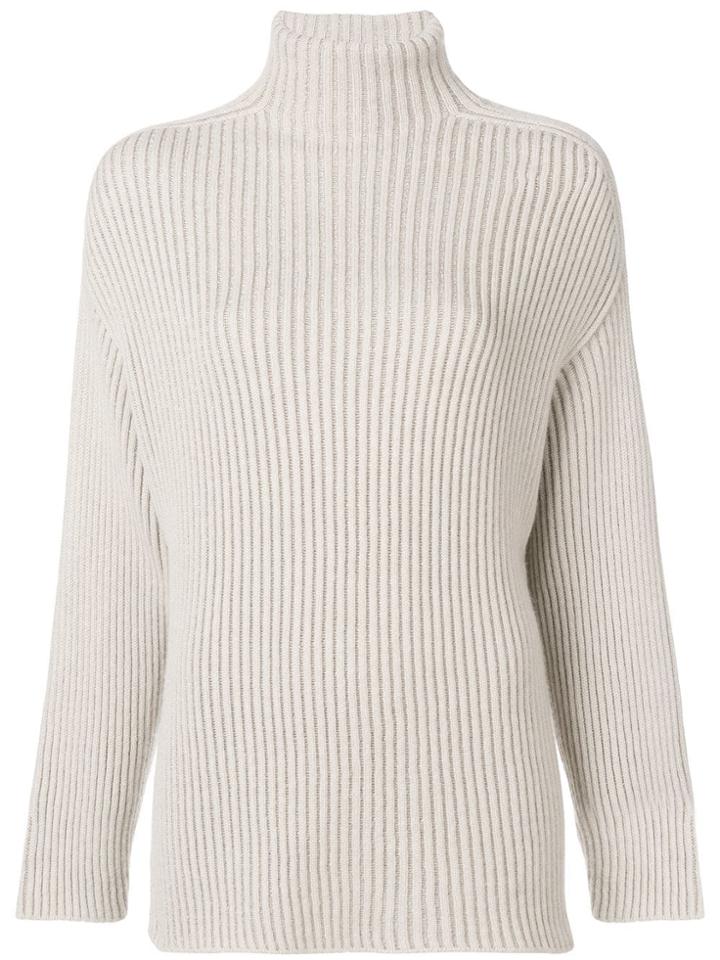 Agnona Ribbed Roll-neck Sweater - Neutrals