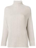 Agnona Ribbed Roll-neck Sweater - Neutrals
