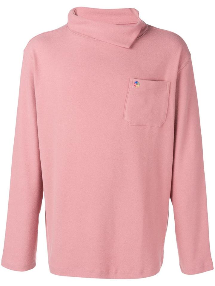 Ader Error Chest Pocket Jumper - Pink & Purple