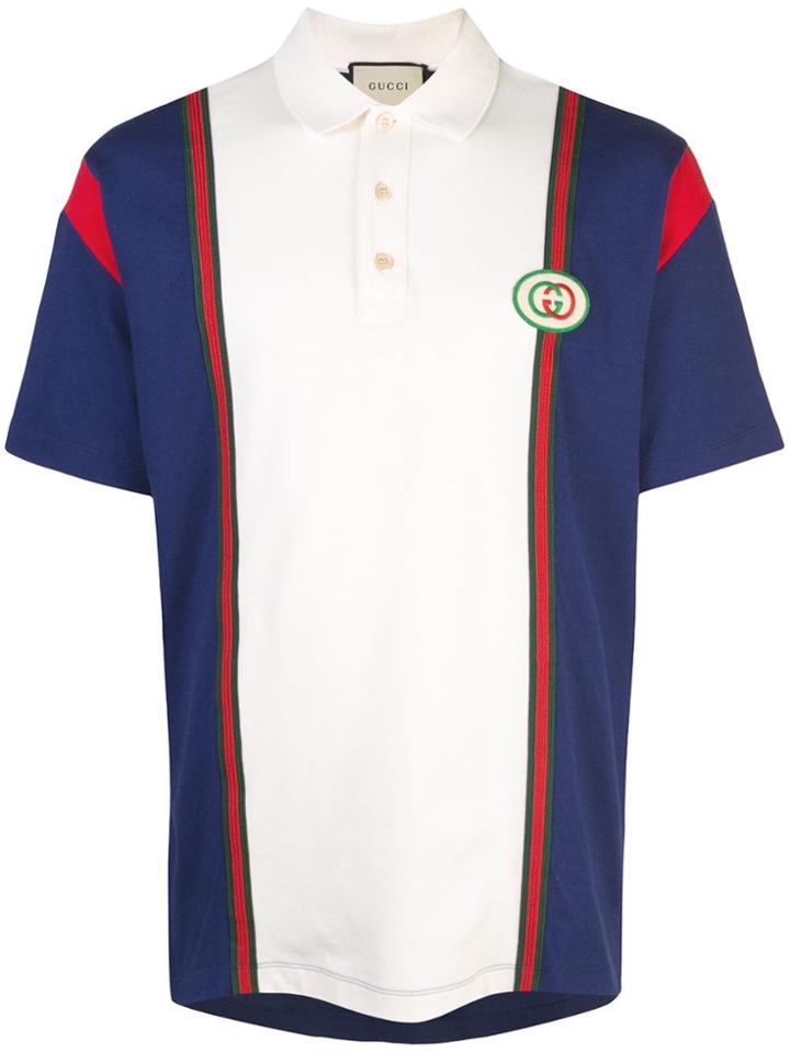 Gucci Paneled Polo Shirt - Blue