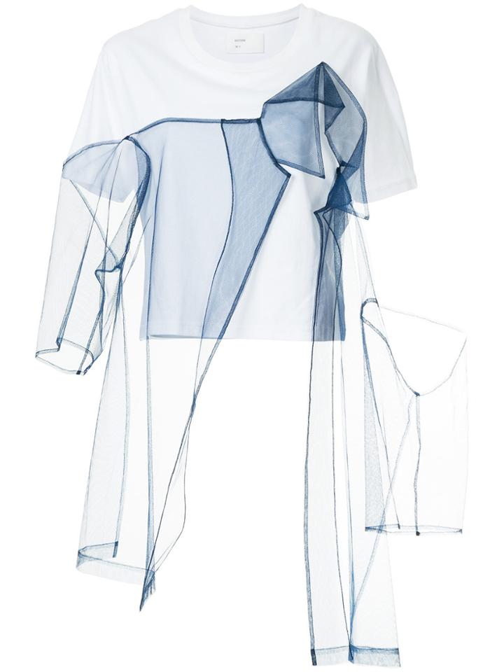 Quetsche Draped Mesh T-shirt - White