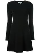 Elizabeth And James Button Detail Knitted Dress, Women's, Size: 6, Black, Polyester/merino