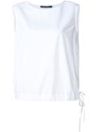 Sofie D Hoore Drawstring Hem Top, Women's, Size: 40, White, Cotton