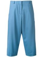 Aalto Pleated Cropped Trousers, Women's, Size: 38, Blue, Cork/spandex/elastane/virgin Wool