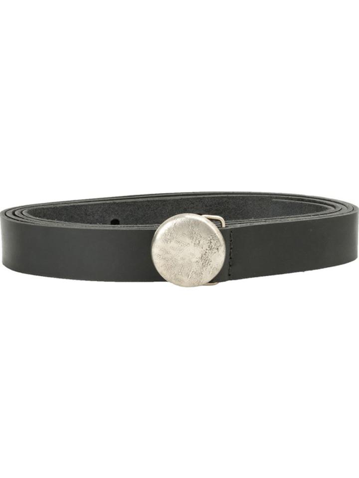 Werkstatt:münchen Leather Belt, Men's, Size: Medium, Black, Calf Leather/sterling Silver