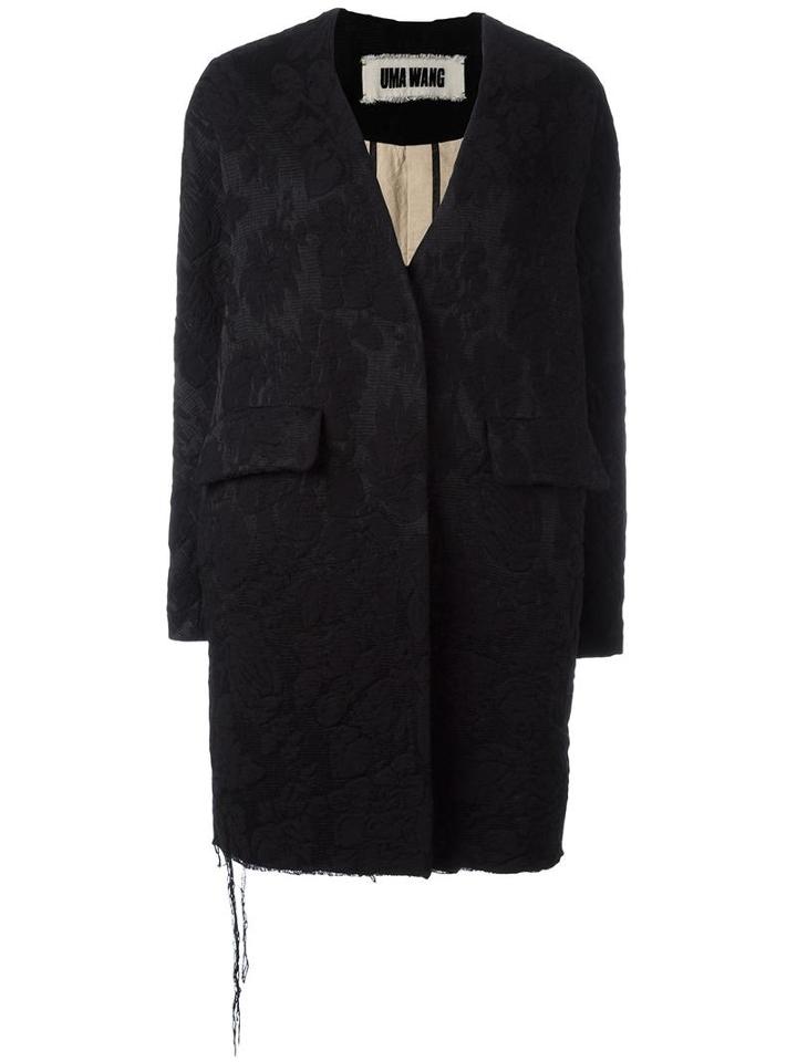 Uma Wang 'covo' Coat, Women's, Size: Small, Black, Virgin Wool/acetate/polyamide/viscose