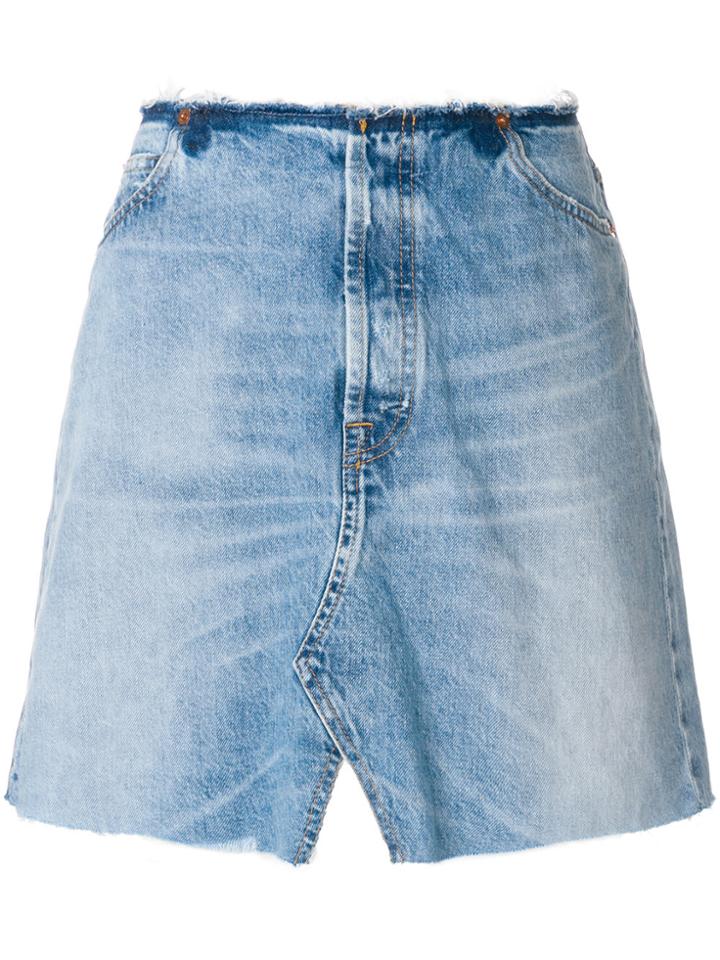 Iro Asymmetric Mini Denim Skirt - Blue