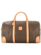 Céline Vintage Macadam Pattern Travel Hand Bag - Brown