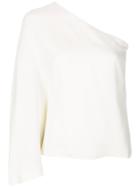 Theory One Shoulder Blouse - White