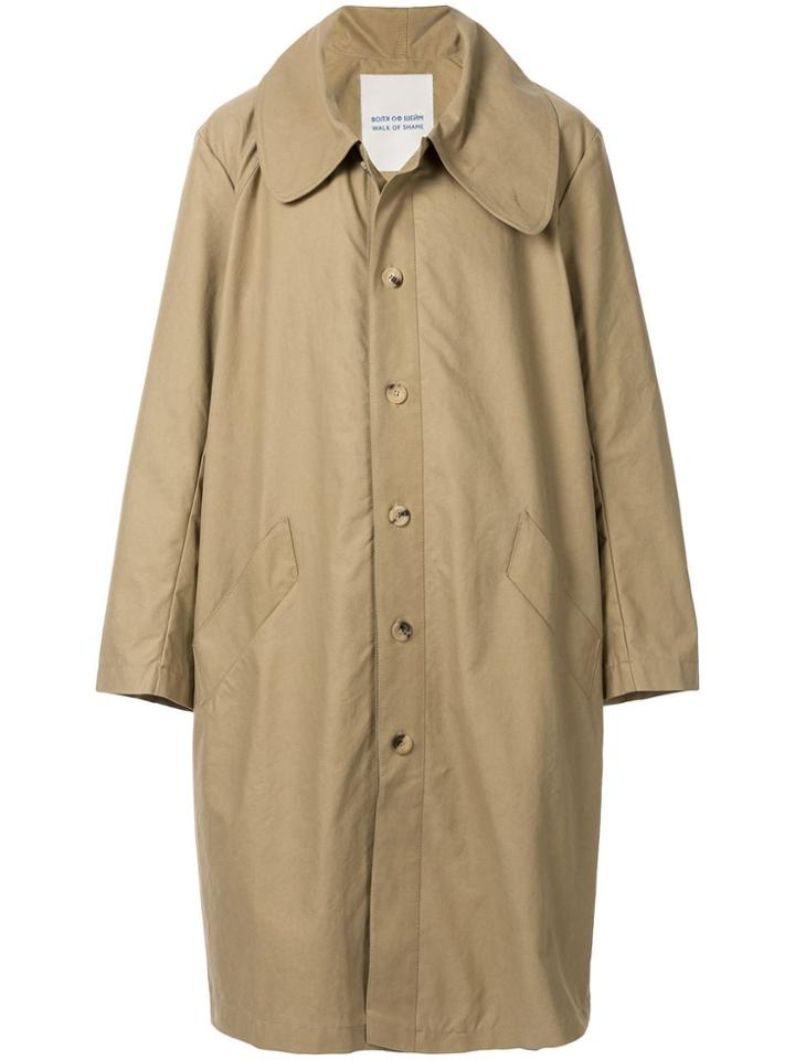 Walk Of Shame Oversized Wide-collar Coat - Brown