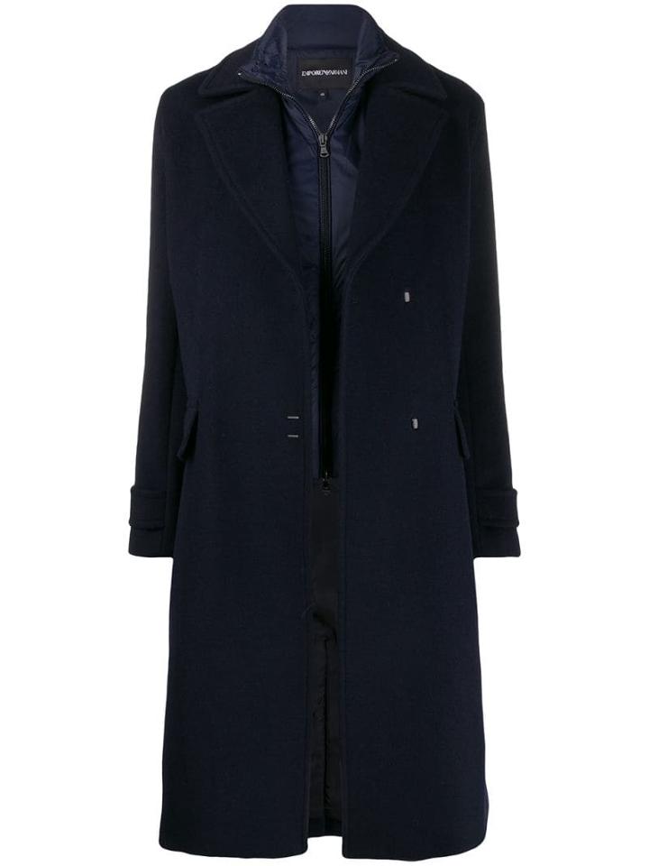 Emporio Armani Oversized Wool Coat - Blue