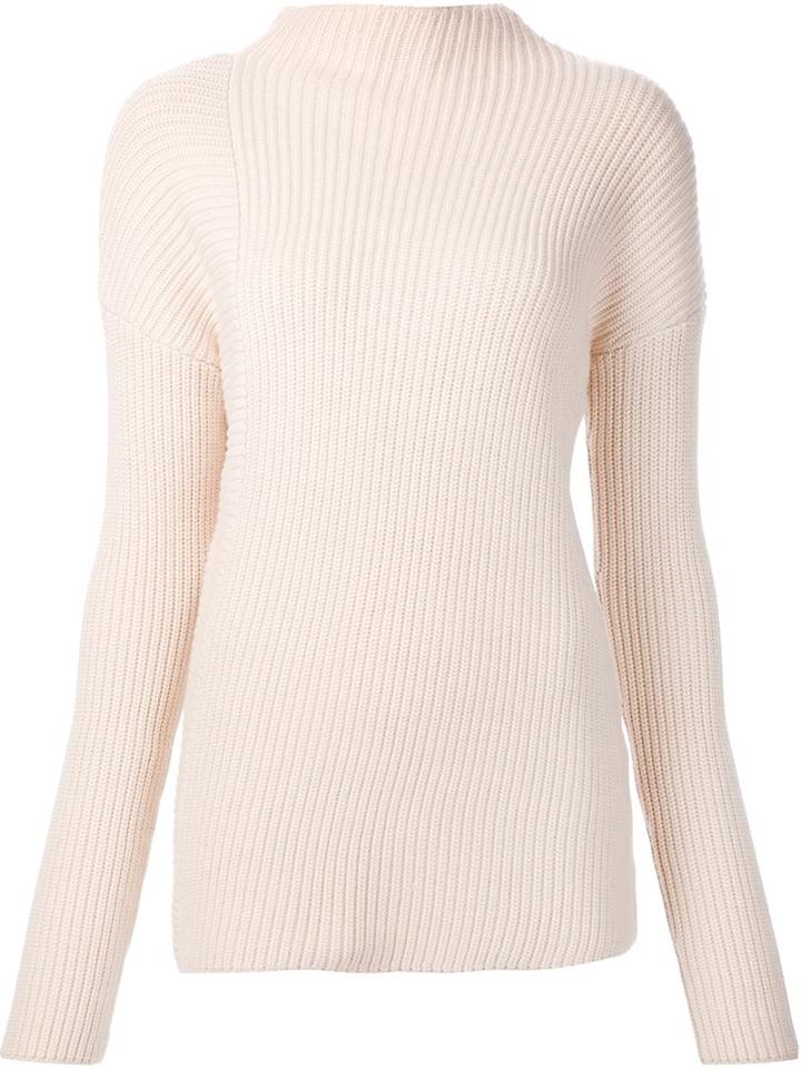 Nomia Asymmetric Turtleneck Pullover, Women's, Size: Medium, Nude/neutrals, Viscose