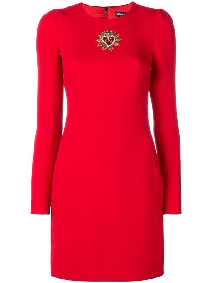 Dolce & Gabbana Embellished Sheath Dress - Red