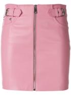 Manokhi Front Zip Mini Skirt - Pink & Purple