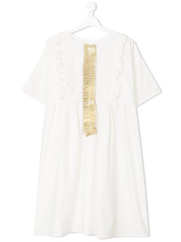 La Bottega Di Giorgia Teen Ruffle-trimmed Gathered Dress - Nude &