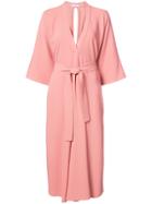 Tome Tie Waist Robe Dress - Pink & Purple