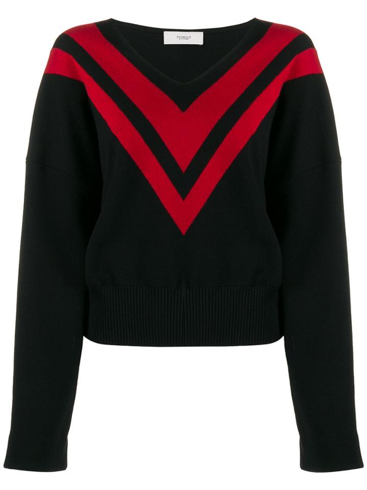 Pringle Of Scotland Chevron Print Jumper - Black