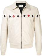 Saint Laurent Teddy Diamond Check Jacket - White