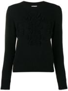Barrie Cashmere Embroidered Logo Sweater - Black