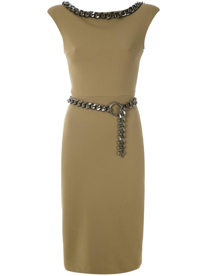 Gloria Coelho Chain Embellished Dress - Green