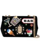 Dolce & Gabbana - Bar Shoulder Bag - Women - Velvet/leather/glass/acrylic - One Size, Black, Velvet/leather/glass/acrylic
