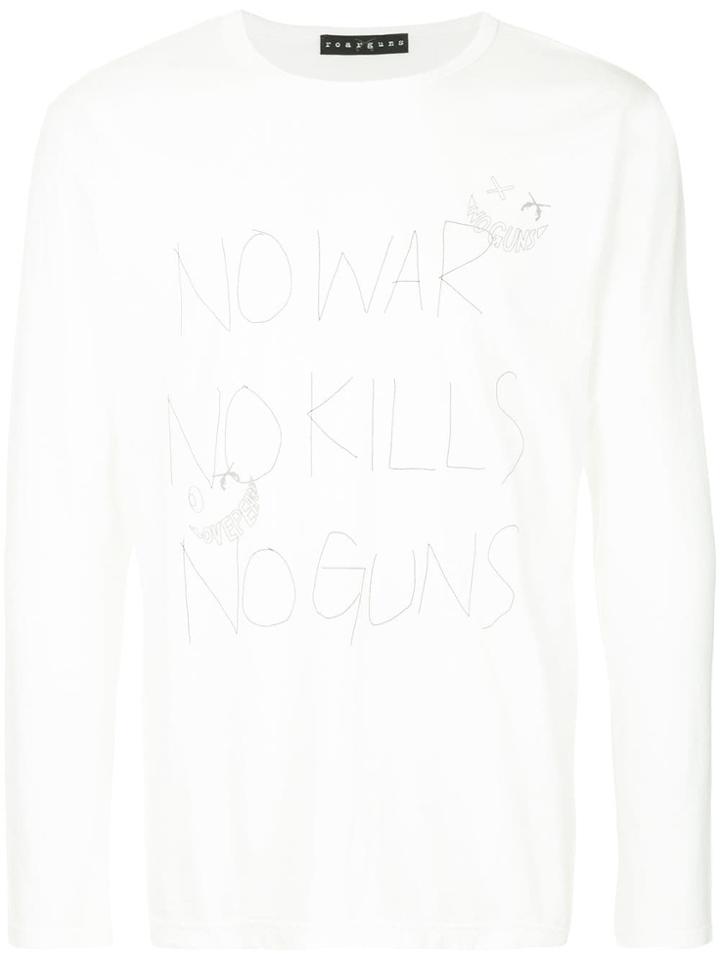 Roarguns Slogan Print Top - White