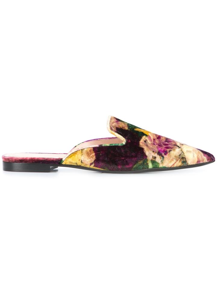 Alberta Ferretti Floral Pattern Mules - Multicolour