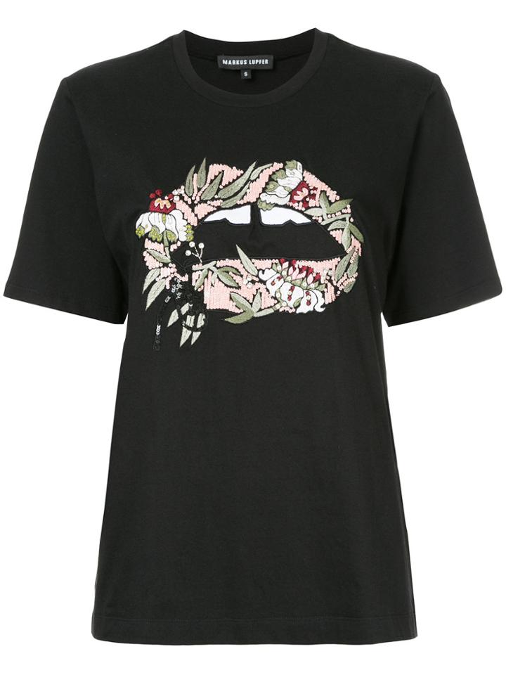 Markus Lupfer Lips Print T-shirt - Black