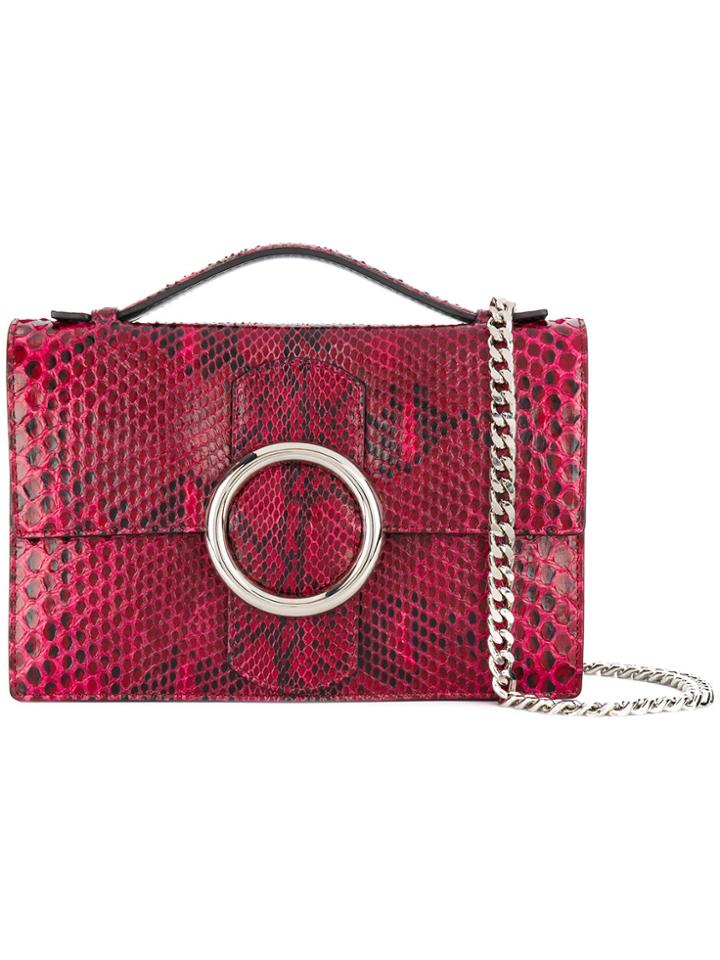 Orciani Fold Over Diamond Clutch - Pink & Purple