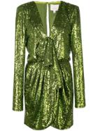 Cinq A Sept Draped Embellished Dress - Green