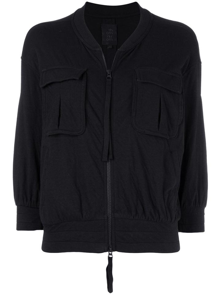 Thom Krom Zip Front Cardigan - Black