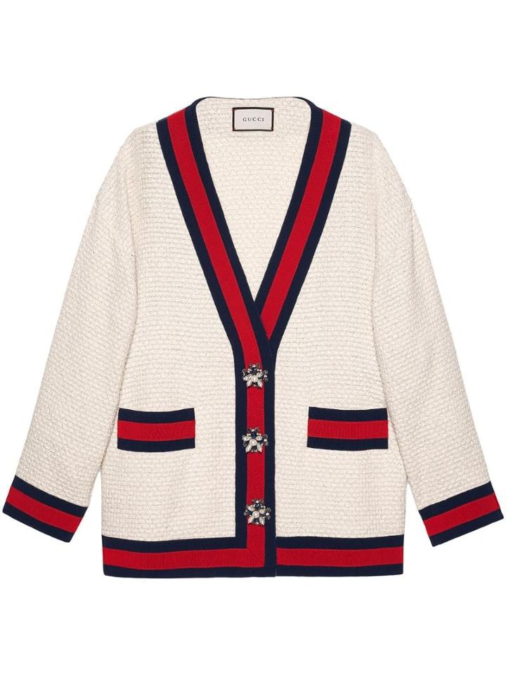 Gucci Oversize Tweed Cardigan Jacket - Neutrals