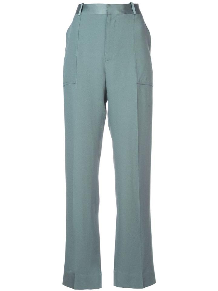 Nomia High Rise Straight Trousers - Green