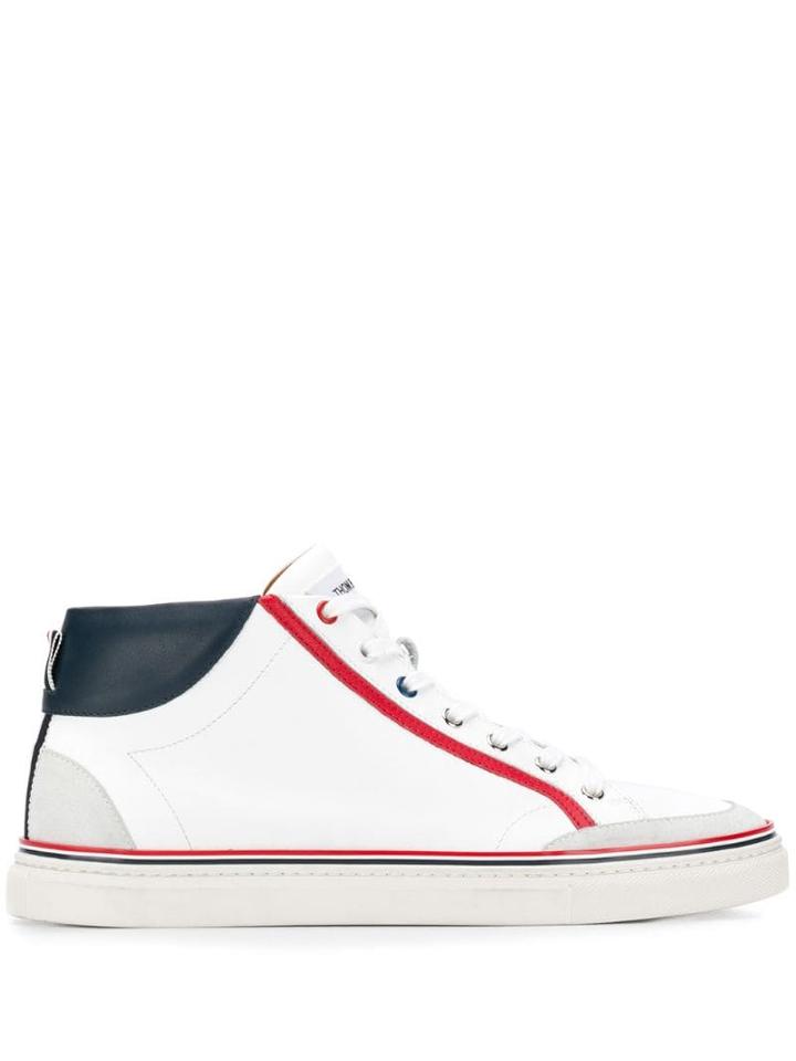 Thom Browne Vitello Leather Hi-top Trainer - White
