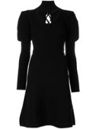 Philipp Plein Ribbed A-line Dress - Black