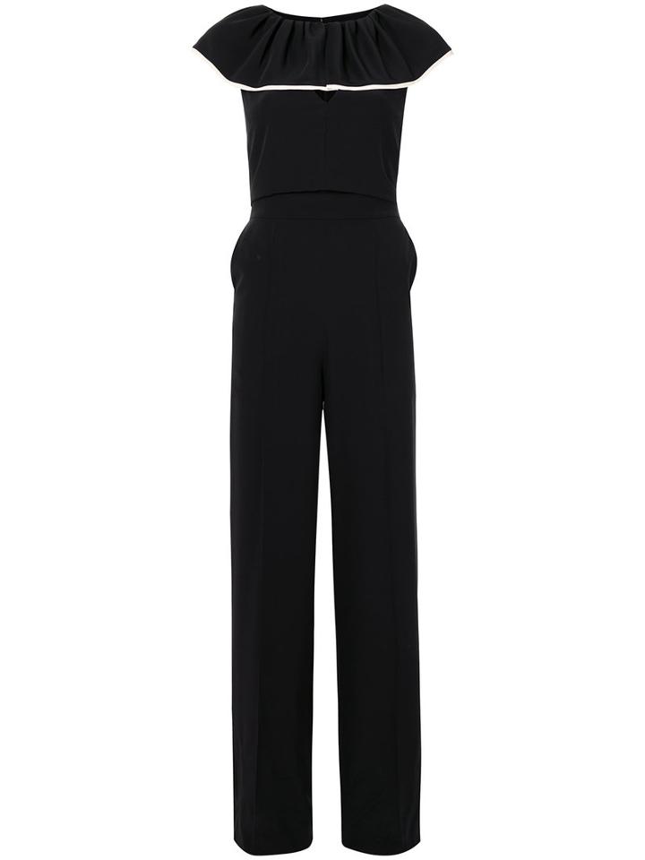Chloé - Deep Frill Jumpsuit - Women - Silk - 34, Black, Silk