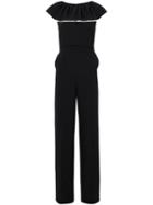 Chloé - Deep Frill Jumpsuit - Women - Silk - 34, Black, Silk