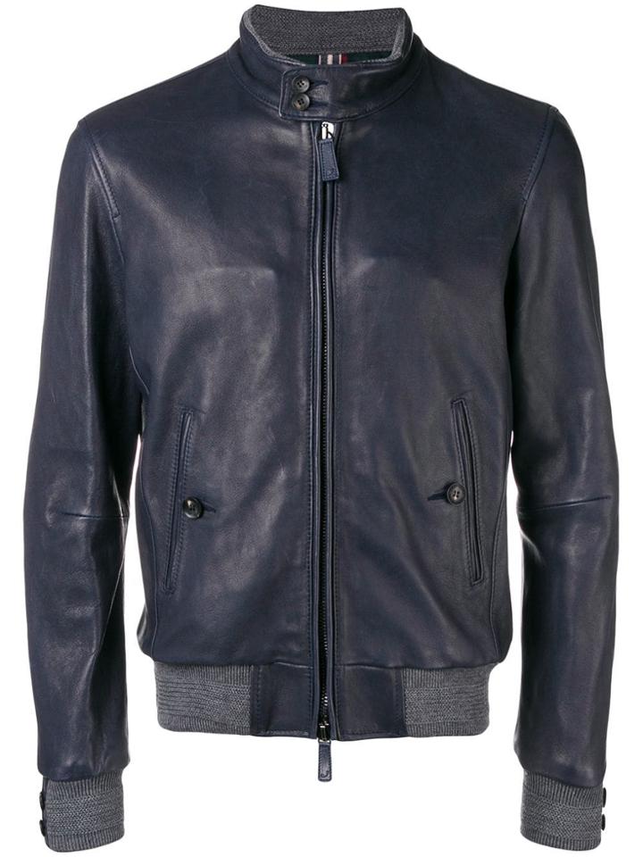 Jacob Cohen Buttoned Collar Jacket - Blue