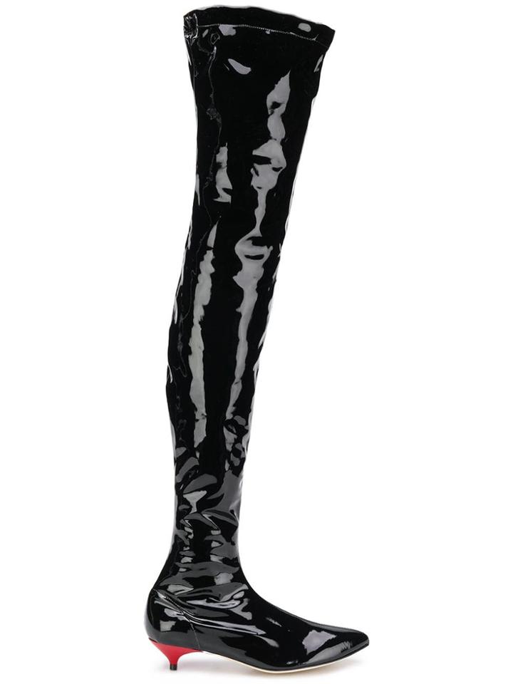 Gia Couture Thigh Boots - Black