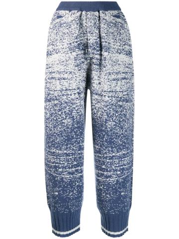 Miaoran Knitted Balloon Trousers - Blue